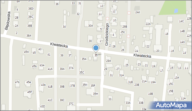 Radom, Klwatecka, 35, mapa Radomia