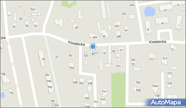 Radom, Klwatecka, 63, mapa Radomia