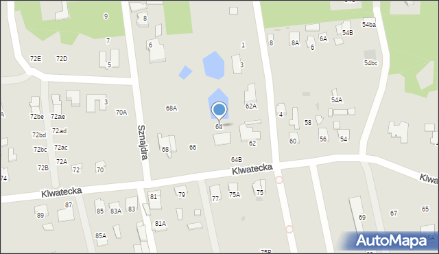 Radom, Klwatecka, 64, mapa Radomia