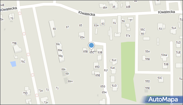 Radom, Klwatecka, 65C, mapa Radomia