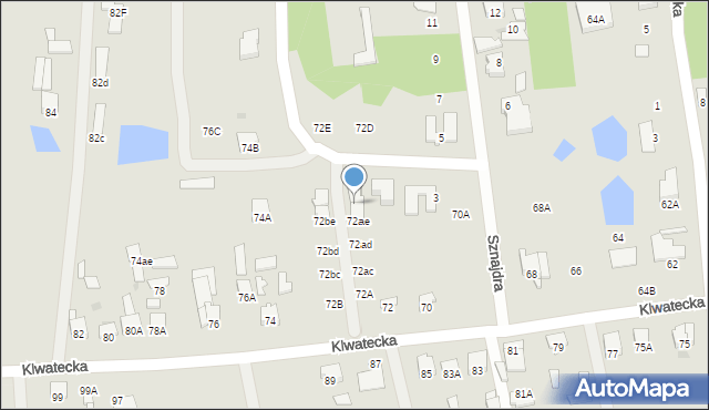 Radom, Klwatecka, 72af, mapa Radomia