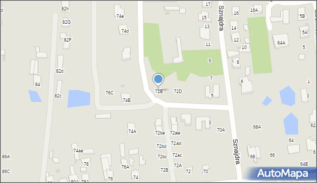 Radom, Klwatecka, 72E, mapa Radomia