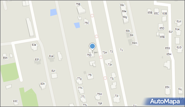 Radom, Klwatecka, 75K, mapa Radomia