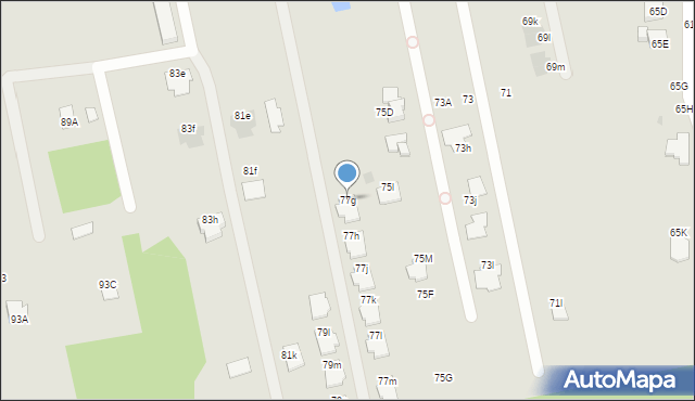 Radom, Klwatecka, 77g, mapa Radomia