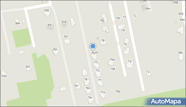 Radom, Klwatecka, 77h, mapa Radomia