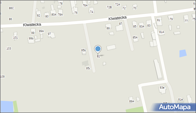 Radom, Klwatecka, 91, mapa Radomia