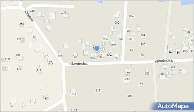 Radom, Klwatecka, 96, mapa Radomia