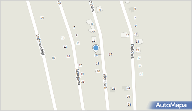 Radzionków, Klonowa, 16, mapa Radzionków