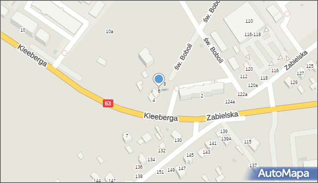 Radzyń Podlaski, Kleeberga Franciszka, gen., 6, mapa Radzyń Podlaski