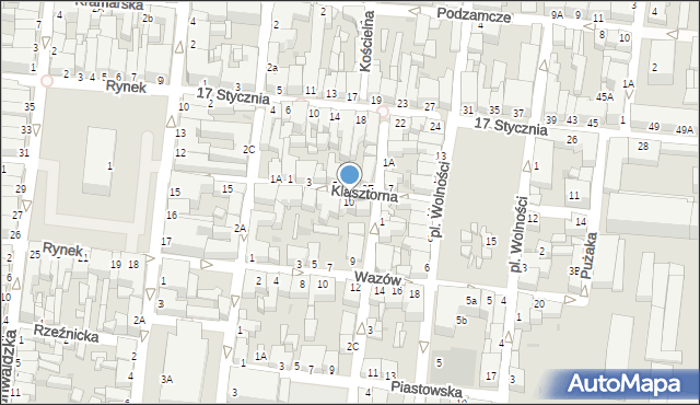 Rawicz, Klasztorna, 10, mapa Rawicz