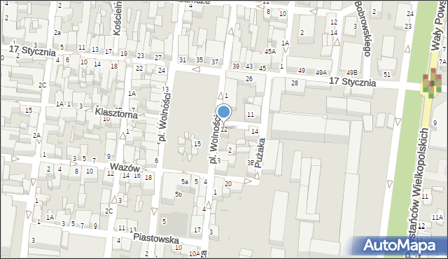 Rawicz, Klasztorna, 12, mapa Rawicz