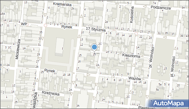 Rawicz, Klasztorna, 15, mapa Rawicz
