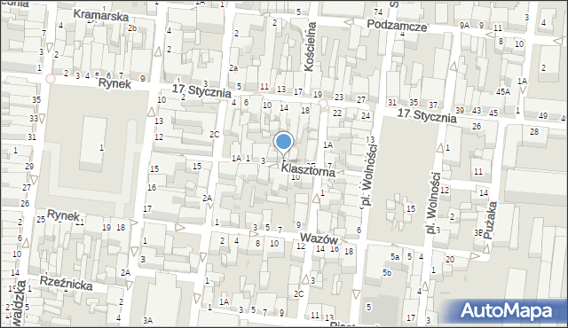 Rawicz, Klasztorna, 5, mapa Rawicz