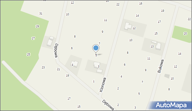 Rogalin, Klonowa, 5, mapa Rogalin