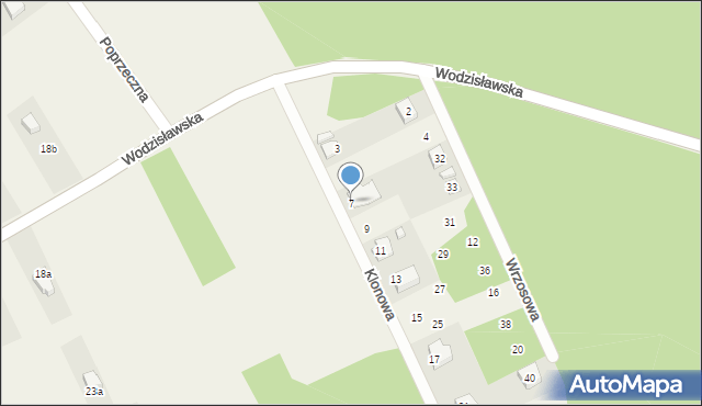 Rogów, Klonowa, 7, mapa Rogów