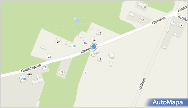Ruchna, Klonowa, 5, mapa Ruchna