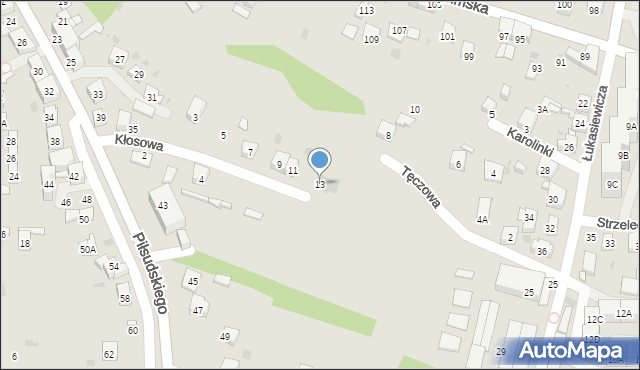 Ruda Śląska, Kłosowa, 13, mapa Rudy Śląskiej