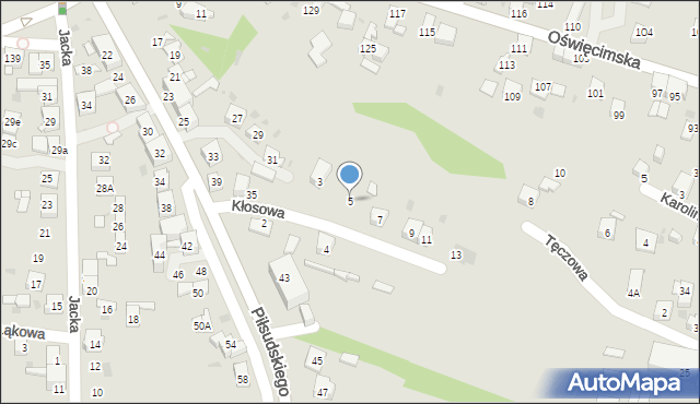 Ruda Śląska, Kłosowa, 5, mapa Rudy Śląskiej
