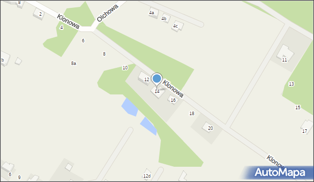 Rudno, Klonowa, 14, mapa Rudno