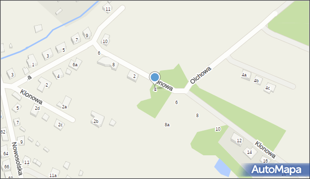 Rudno, Klonowa, 4, mapa Rudno