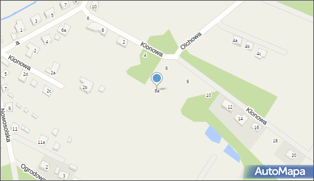 Rudno, Klonowa, 8a, mapa Rudno