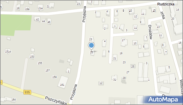 Rudziczka, Kleszczowska, 25, mapa Rudziczka