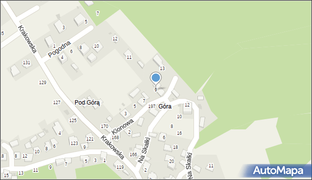 Rusocice, Klonowa, 9, mapa Rusocice