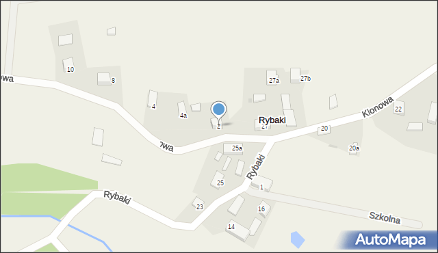 Rybaki, Klonowa, 2, mapa Rybaki