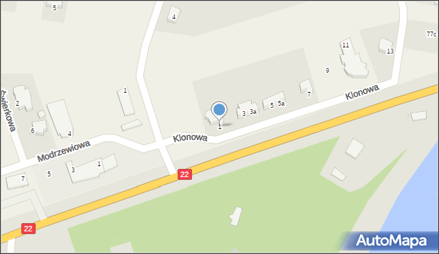 Rychnowy, Klonowa, 1, mapa Rychnowy