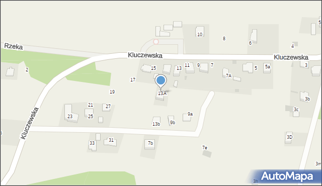 Ryczówek, Kluczewska, 13A, mapa Ryczówek