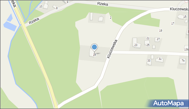 Ryczówek, Kluczewska, 16, mapa Ryczówek