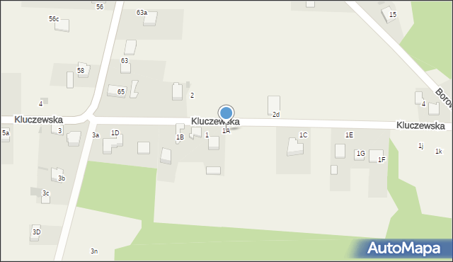 Ryczówek, Kluczewska, 1A, mapa Ryczówek