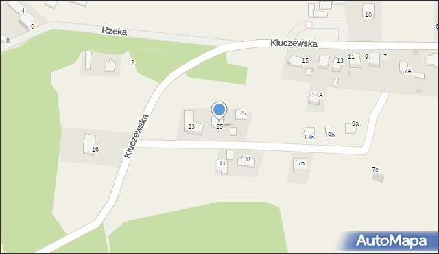 Ryczówek, Kluczewska, 25, mapa Ryczówek