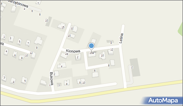 Sadków, Klonowa, 10a, mapa Sadków