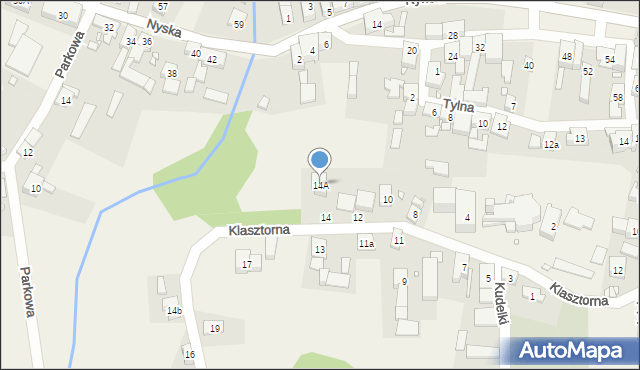 Ścinawa Mała, Klasztorna, 14A, mapa Ścinawa Mała