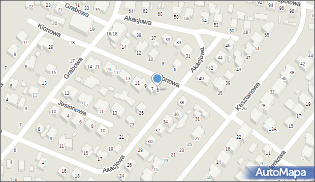 Siedlce, Klonowa, 5, mapa Siedlce