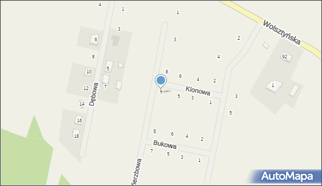 Siedlec, Klonowa, 7, mapa Siedlec