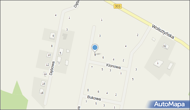 Siedlec, Klonowa, 8, mapa Siedlec