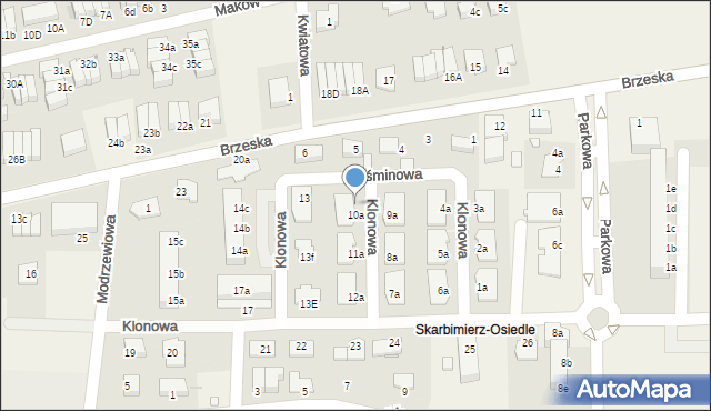 Skarbimierz-Osiedle, Klonowa, 10c, mapa Skarbimierz-Osiedle
