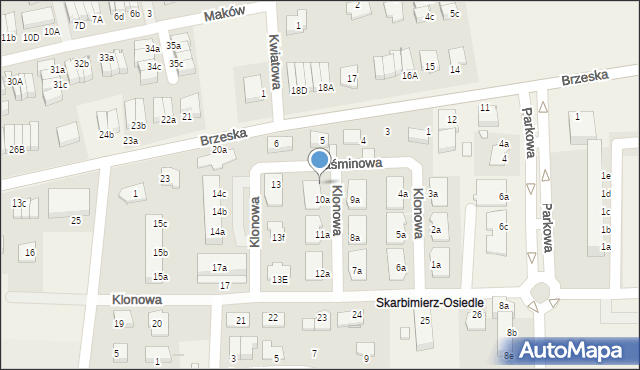 Skarbimierz-Osiedle, Klonowa, 10d, mapa Skarbimierz-Osiedle