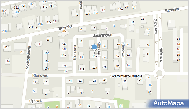 Skarbimierz-Osiedle, Klonowa, 11b, mapa Skarbimierz-Osiedle