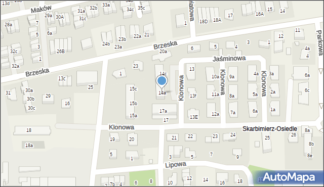 Skarbimierz-Osiedle, Klonowa, 14a, mapa Skarbimierz-Osiedle