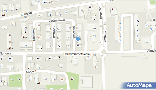 Skarbimierz-Osiedle, Klonowa, 1a, mapa Skarbimierz-Osiedle