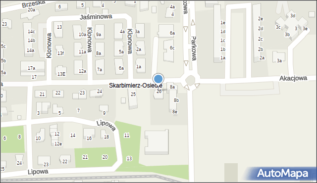 Skarbimierz-Osiedle, Klonowa, 26, mapa Skarbimierz-Osiedle