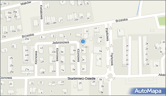 Skarbimierz-Osiedle, Klonowa, 3c, mapa Skarbimierz-Osiedle