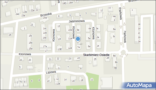 Skarbimierz-Osiedle, Klonowa, 7c, mapa Skarbimierz-Osiedle