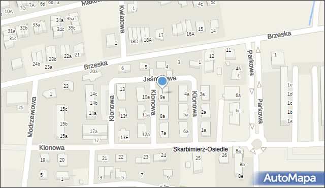 Skarbimierz-Osiedle, Klonowa, 9b, mapa Skarbimierz-Osiedle