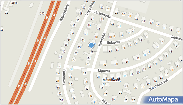 Skarżysko-Kamienna, Klonowa, 22, mapa Skarżysko-Kamienna