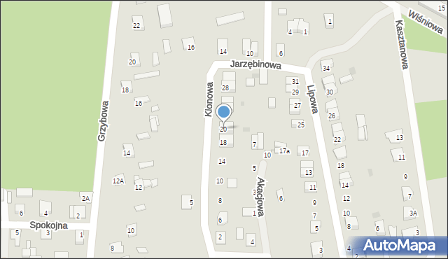 Skępe, Klonowa, 20, mapa Skępe