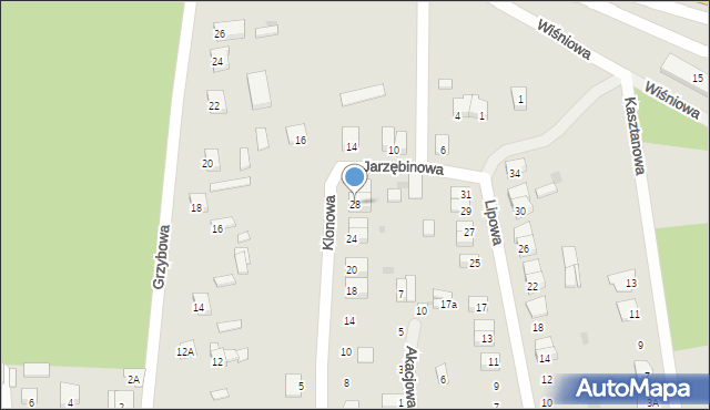Skępe, Klonowa, 28, mapa Skępe